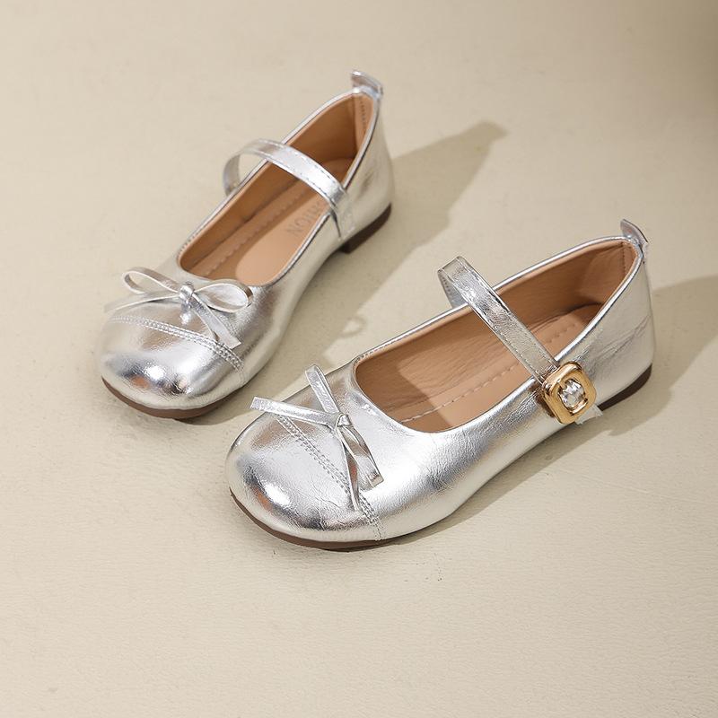 Женские туфли Мэри Джейн с французским бантом, летняя новинка 2025 года, с круглым носком, на нежном толстом каблуке, удобные для работы, маленькие кожаные туфли