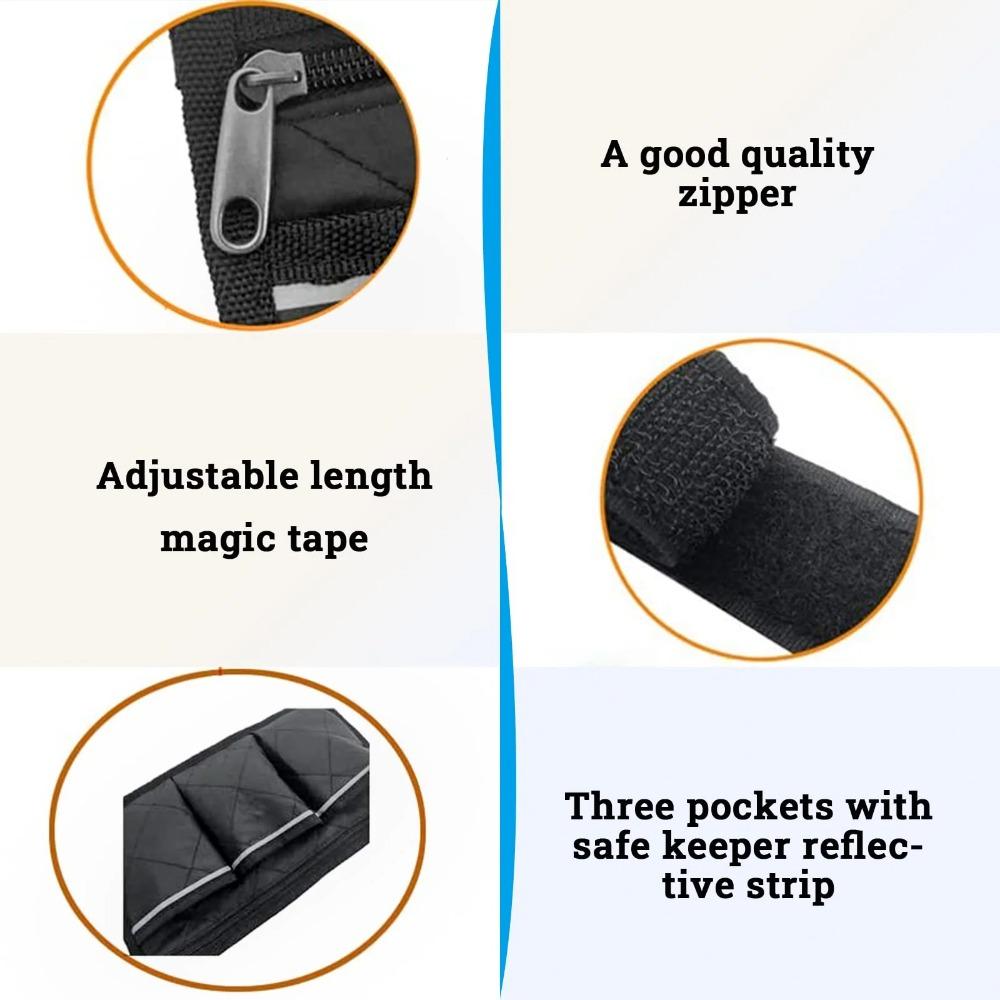 Wheelchair bag, wheelchair side pocket, storage bag suitable for any wheelchair and water use (black, 3 pieces)