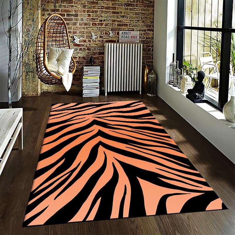 Tiger Stripe Pattern 3-Piece carpet Non-slip rug suitable for living room and bedroom sofas