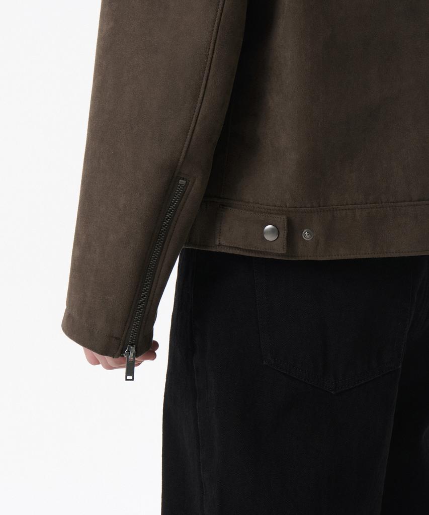 Musinsa Standard Synthetic Suede Racer Jacket [Brown]