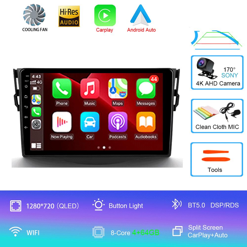 Для Toyota RAV4 Rav 4 2005-2013 Автомобильное радио Android 14 Carplay Мультимедийная навигация Видео DVD Авторадио Стерео 2din 4G + BT GPS