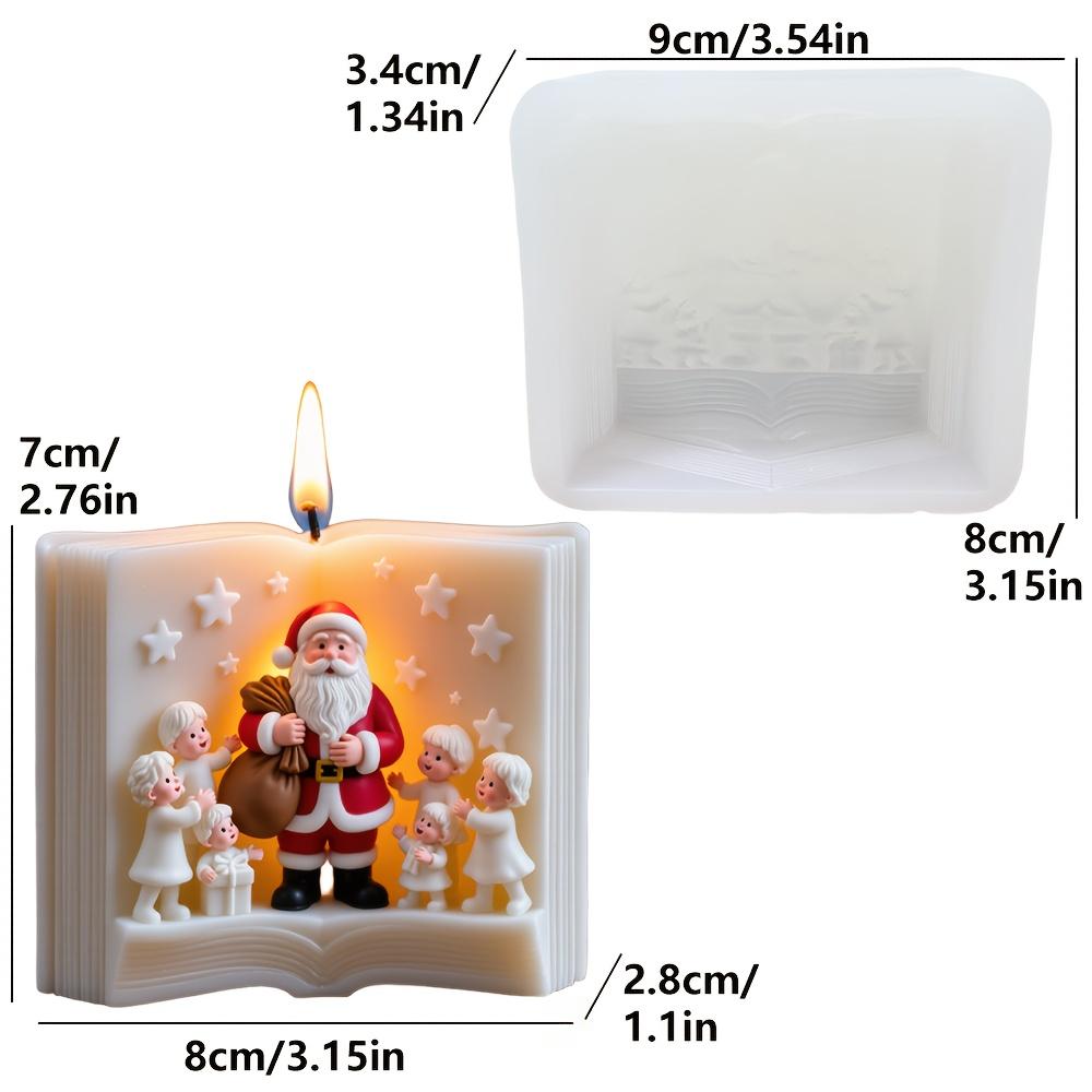 Santa Claus Hold Gift Scented Candle Silicone Mold Smile Santa Claus Holding Gift Box Scented Resin Plaster Molds Christmas Gift