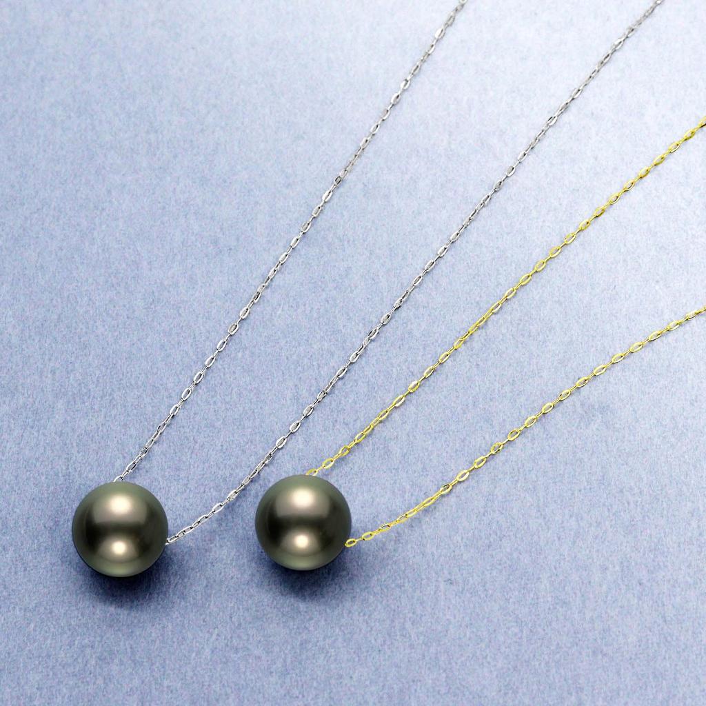 Lala Christie Black Pearl 12mm with Certificate of 18K Gold Women's Necklace, (18K Gold), Authenticity, (lp107-0001-yg)