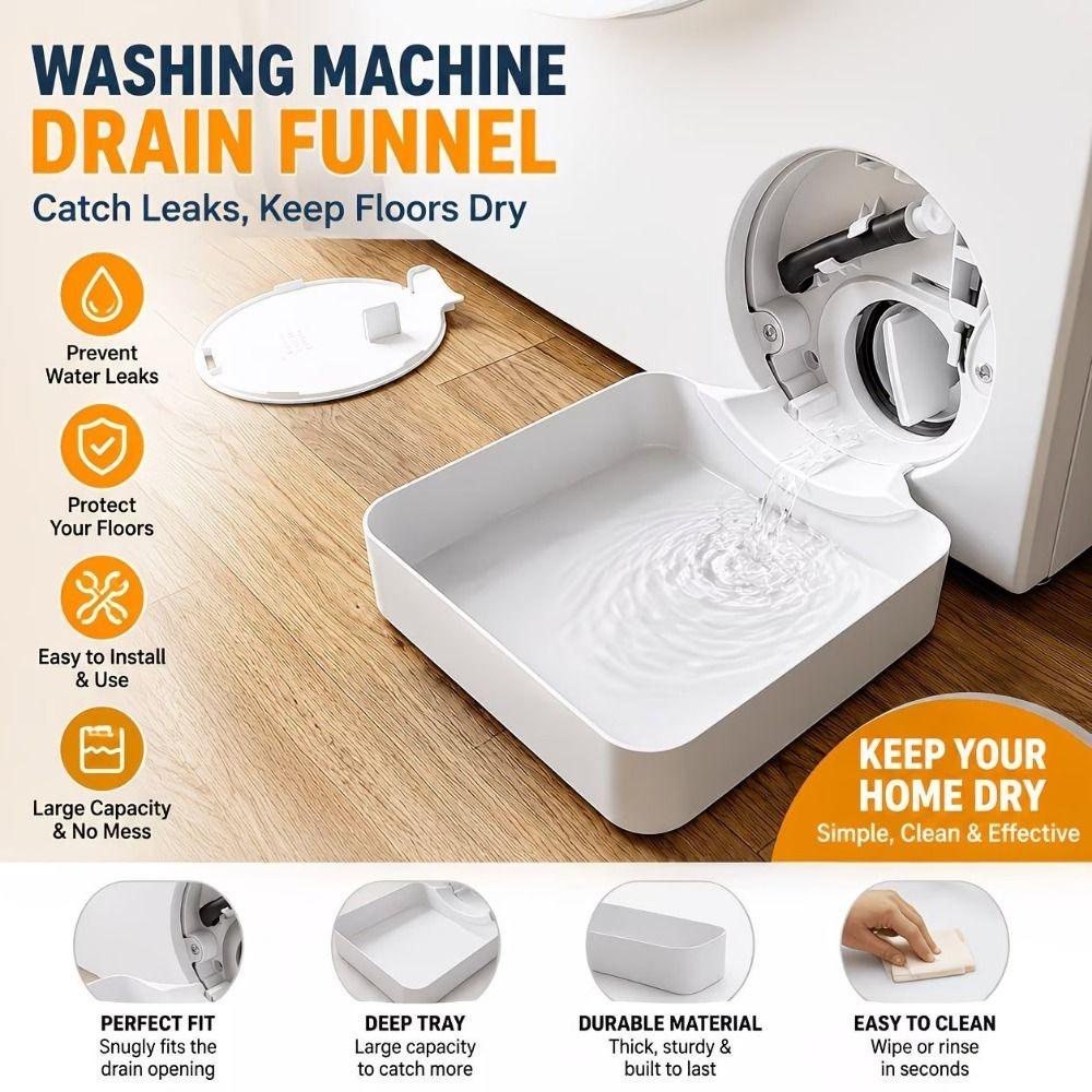 Simple Washing Machine Drain Tray Leak-Proof Drain Pan Washer Drain Guide Tray Household