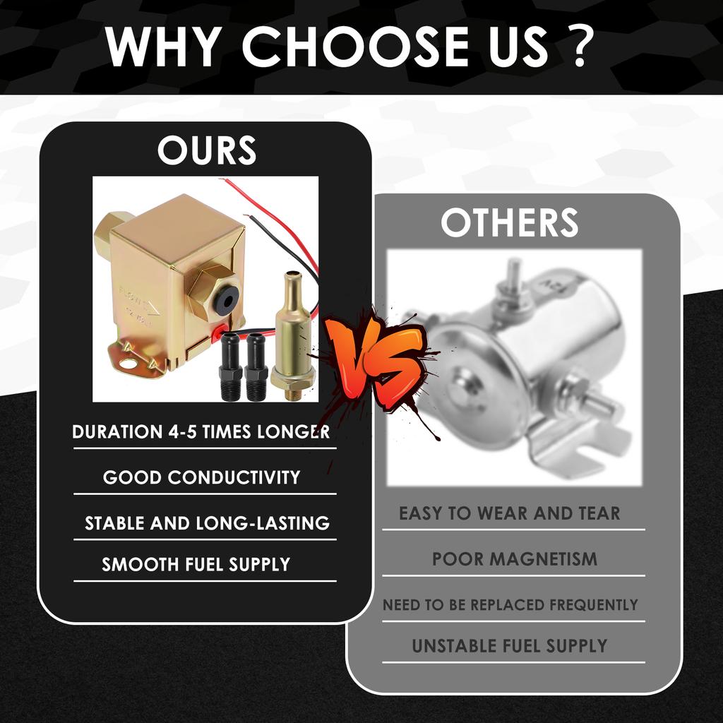 Электрический топливный насос 12 В 4,5-7 фунтов на квадратный дюйм Универсальный насос для перекачки бензина и дизельного топлива с 2 топливными разъемами Металлический электрический топливный насос