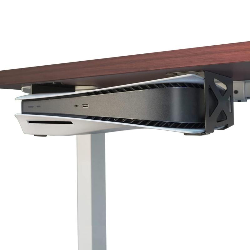 Metal Under Desk Mount Space Saving Gaming Organizers Metal Storage Bracket Simple to Use for  Consoles & Controllers