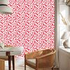 Hearts Wallpaper Coral, White and Red 50x1000