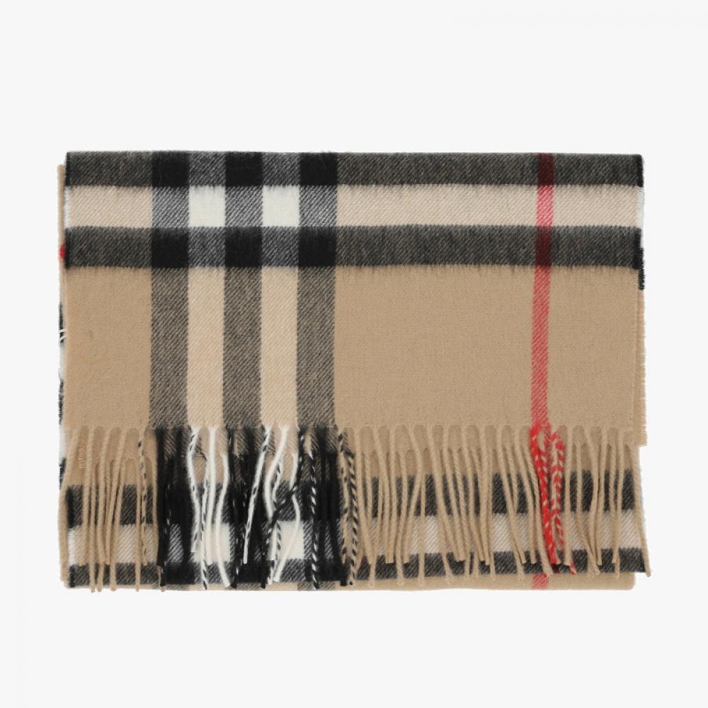 Burberry 8076576 A7026 Проверить Кашемировый Шарф с Бахромой