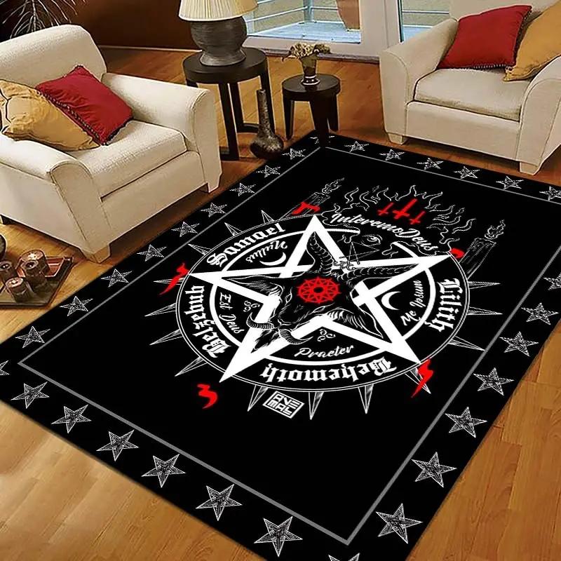 Halloween Skull Moon Living Room Decorative Rug Sofa Table Large Rug Bedroom Bedside Decorative Floor Mat