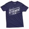 Retirement Plan Mens T-shirt Guitar Player Guitarist Tee Shirt Gift for Dad Grandpa Husband Teeshirt Retire Tee