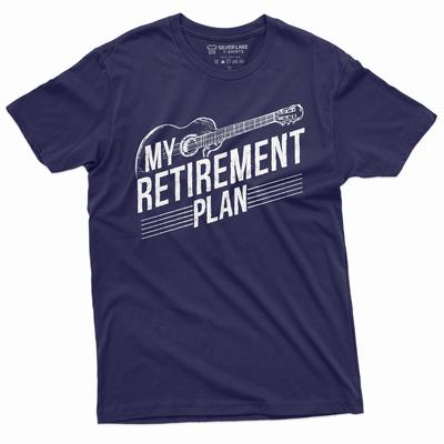 Retirement Plan Mens T-shirt Guitar Player Guitarist Tee Shirt Gift for Dad Grandpa Husband Teeshirt Retire Tee
