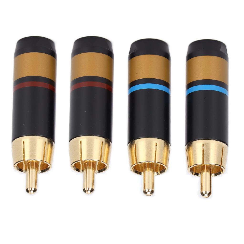 Preffair 4 шт. RCA штекер типа «тюльпан» позолоченная латунь износостойкий RCA штекер с корпусом из углеродного волокна R1759
