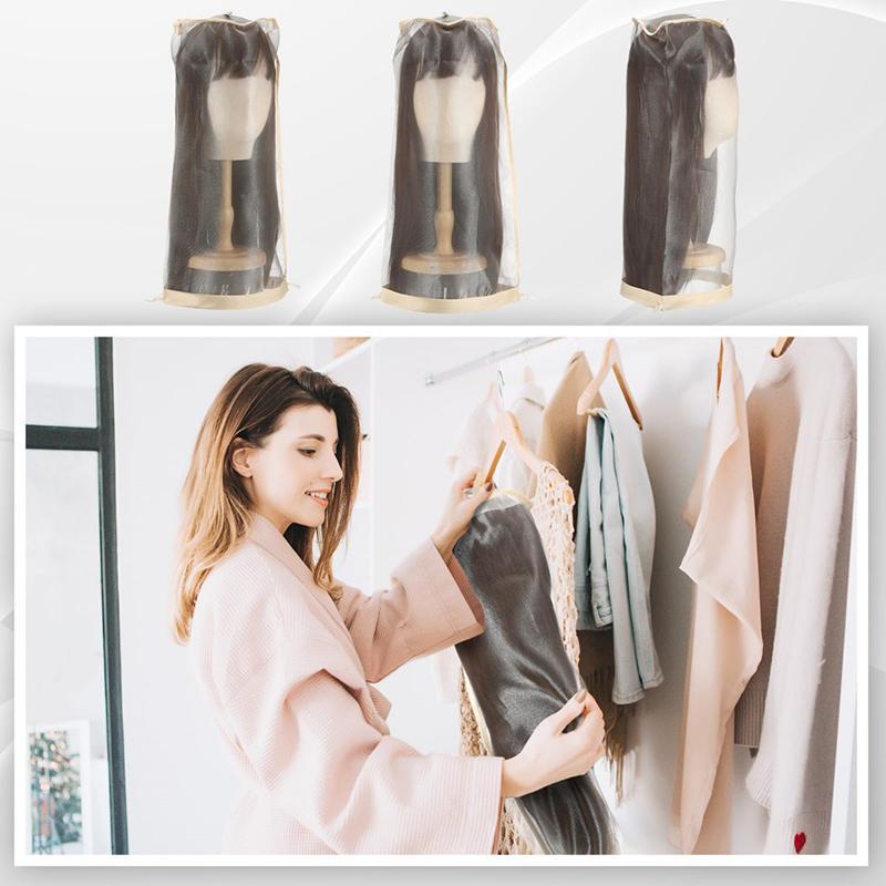 3 шт. Унисекс Взрослый Пыльник для парика Регулируемый со шнурком Портативный дорожный органайзер для защиты парика от грязи и пыли для упаковки