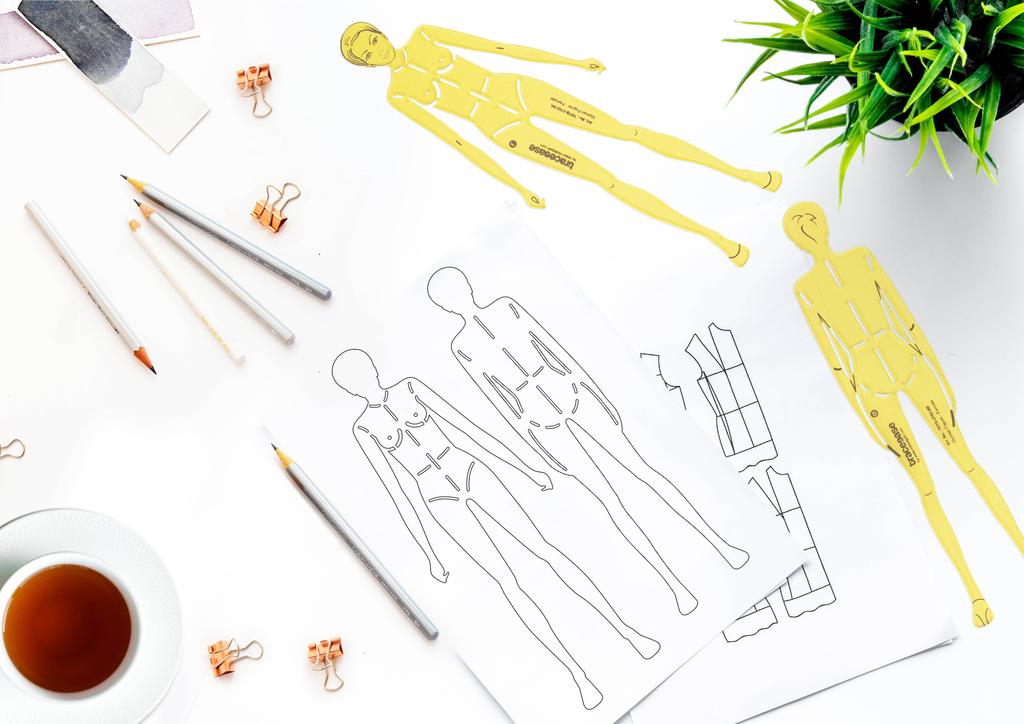 Traceease Шаблон женской человеческой фигуры, трафареты, инструменты для рисования модельера, 2 шт.