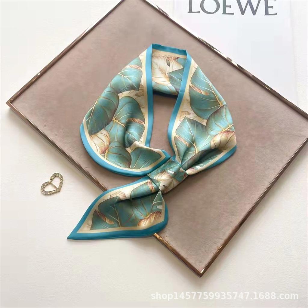Silk Scarf Small Long Square Scarf Women'S High-End Neck Protection Scarf Professional Matching Shirt Scarf