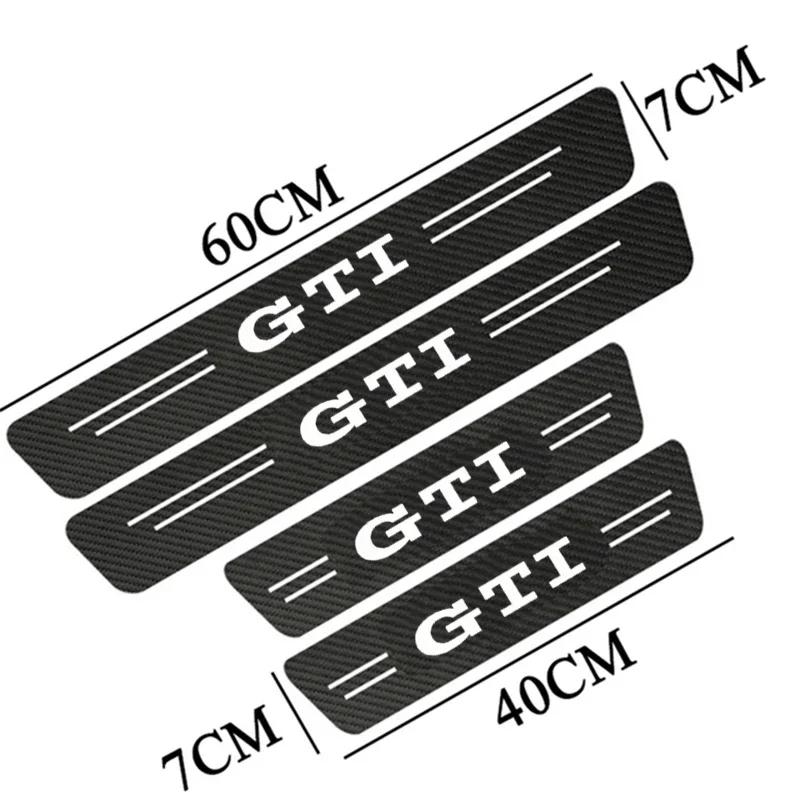 2026 Hot VOLKSWAGEN 4pcs Carbon Fiber Car Sticker Paste Strip Auto Door Sill For VW Golf 5 6 7 8 GTI Polo Mk6 R Mk7 Mk4 5 Car A zf5
