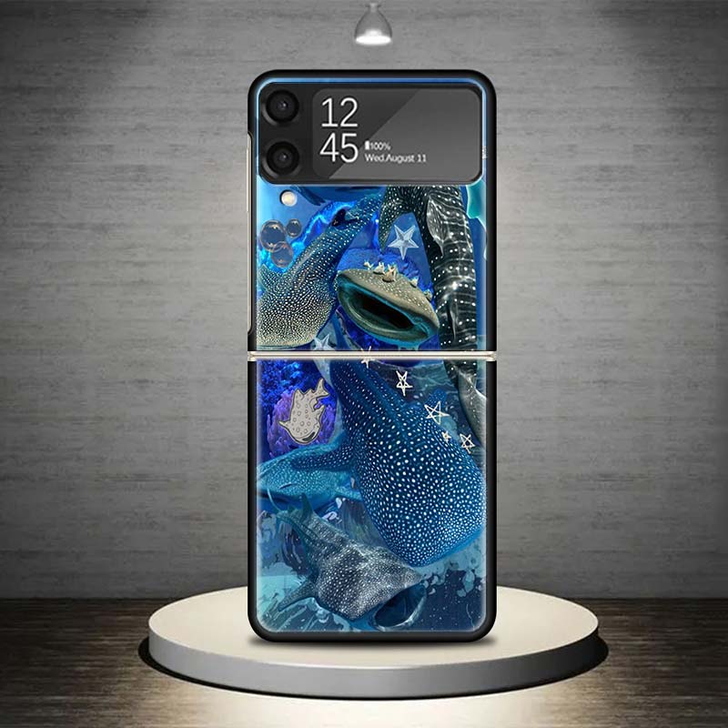 Чехол для телефона Океанская китовая акула для Samsung Galaxy Z Flip 7 6 5 4 3 5G Ударопрочный чехол Z Flip7 Flip6 ZFlip5 Flip3 Flip4 Роскошный She