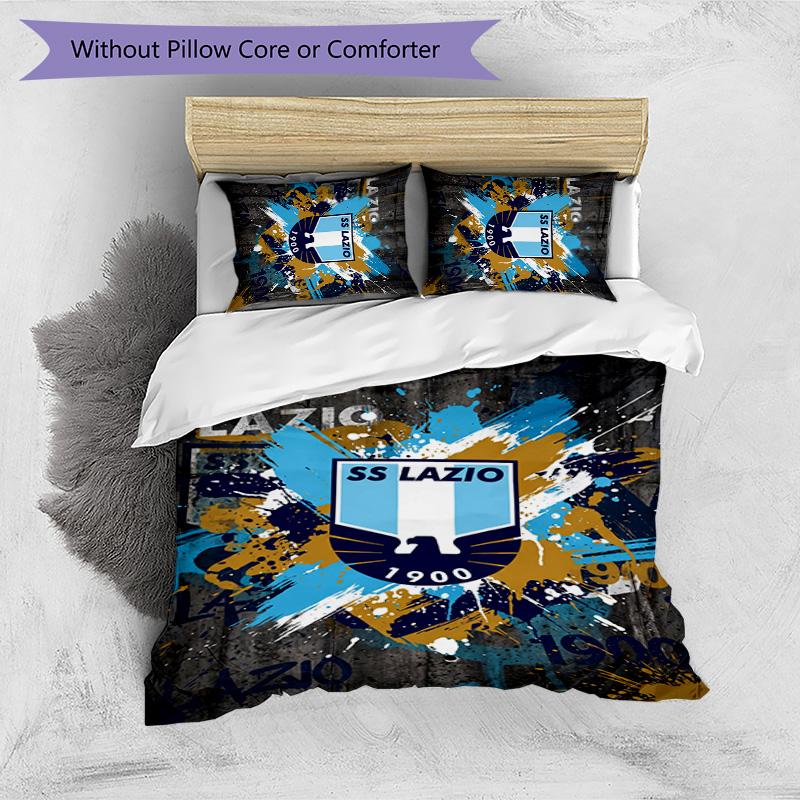 Lazio FC Printed 3PCS Bedding Set Breathable Duvet Cover with Pillowcases Decorative Bed Linen for Bedroom Home