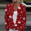 Women's Fashion Christmas Printed Long Sleeve Knitted Cardigan Button Down Jacket