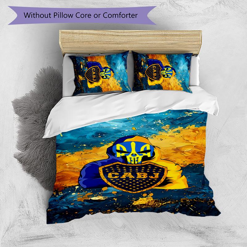 3pcs Club Atlético Boca Juniors pattern bedding set duvet cover set includes duvet cover &pillowcases,perfect all season bedroom decoration&gift