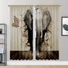 2 шт. Бохо шторы на окна с рисунком мандалы, цветка, слона, тропического растения, люверсы, верхняя штора для спальни