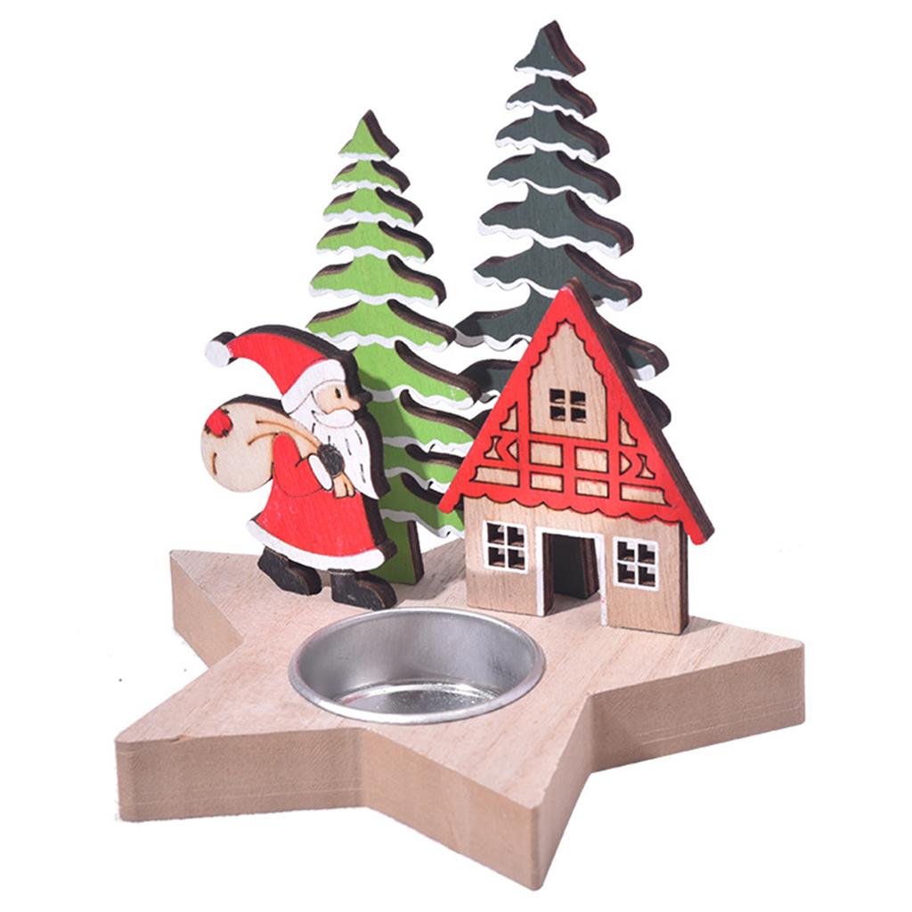 Рождественский деревянный подсвечник Leeseph, праздничный декор стола, забавные рождественские подарки, идеально подходит для украшения рождественского стола