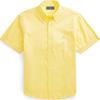Polo Solid Color Logo Embroidered Polo Collar Button-Down Short Sleeve Shirt Men Shirts Yellow 710822774-010