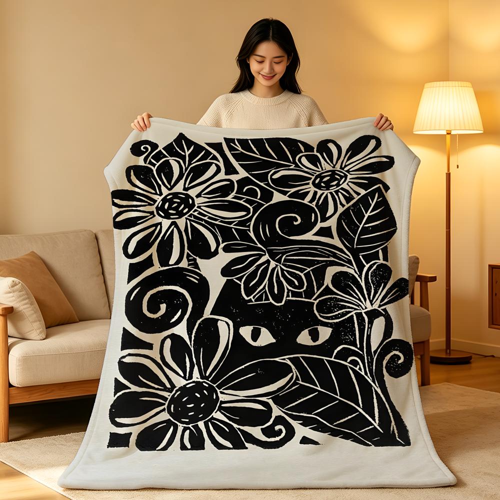 Плед B-Black a-и W-White с цветочным узором, высокая плотность, короткий плюш, мягкий, приятный для кожи, для дивана, для сна, в комнате с кондиционером
