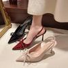 2025 New Summer High Heel Pumps Women Sandals Shoes Shallow Butterfly-knot Shoes Elegant Wedding Party Shoes