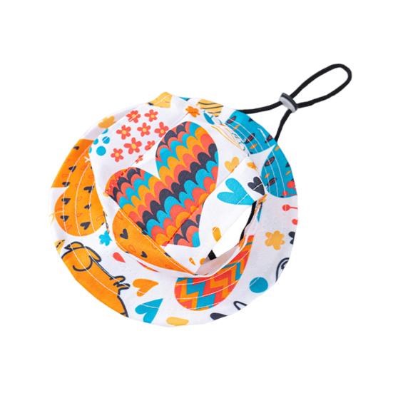 Pet Hiking Hat Dog Sun with Ear Holes, Wide Brim Protection Hat, Adjustable Cooling Drawstring for Small And Medium Dogs Outdoor Walking