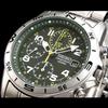 Seiko Часы-хронограф SND377P Темно-зеленые, Нержавеющая сталь Серебристые