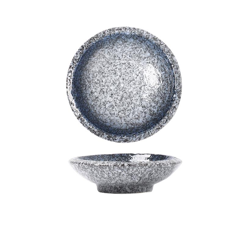 Round Saucer Japanese Dish Household Creative Soy Sauce Dish Vinegar Dish Dipping Tableware Japanese Side Dish Dish