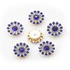 100pcs 14mm Round Plum Blossom Drill Triple Diamond Buckle Multicolor Flower Beads Round DIY Hair Accessories Colorful Double Layer Flower Rhinestones