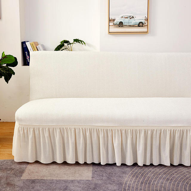 Флисовая ткань, бархатная жаккардовая сетка, без подлокотников, чехол для дивана-кровати с юбкой, чехол, встроенный чехол для дивана, моющийся эластичный