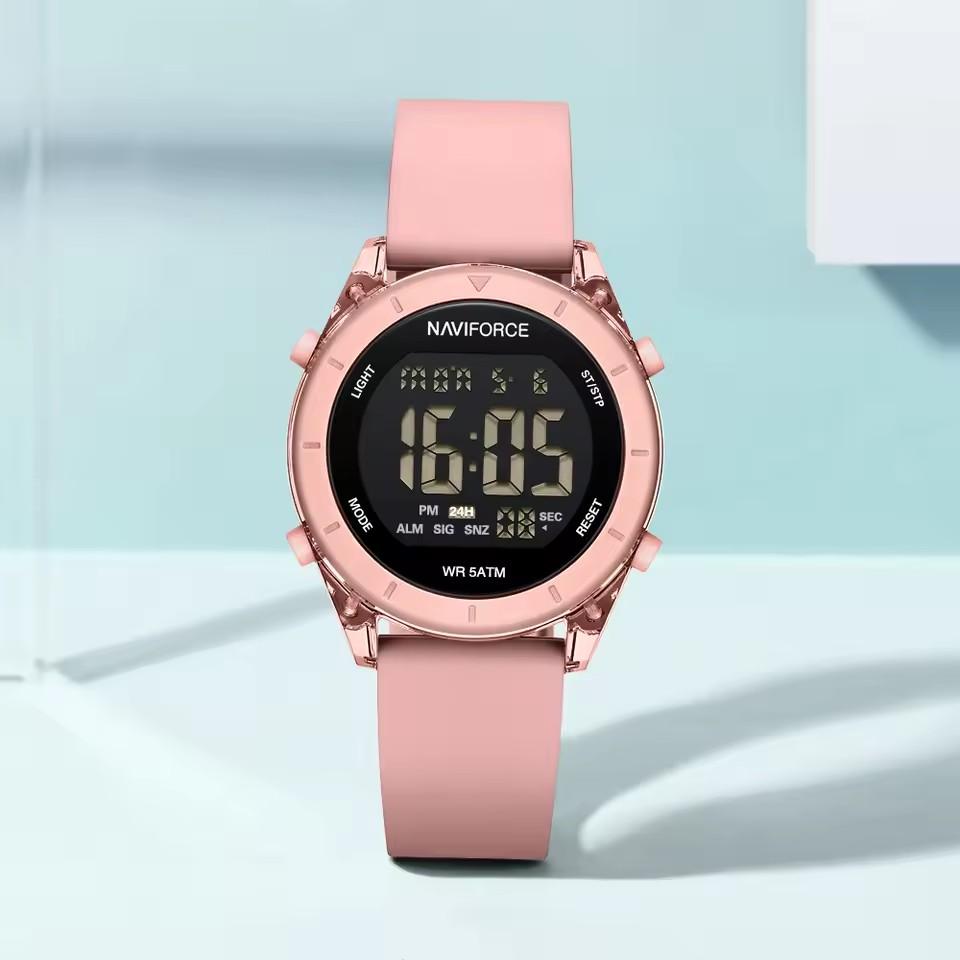 Новая модель NAVIFORCE NF7108 Часы Женские Модные Силиконовый Ремешок Спортивные Цифровые Часы Водонепроницаемые Светящиеся Наручные Часы Relojes