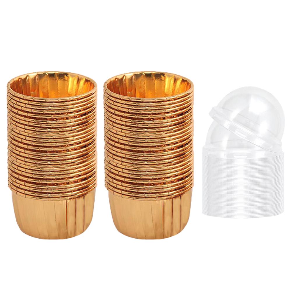 EY# 50 шт. формочки для кексов одноразовые переносные формочки с 50 шт. крышками для выпечки