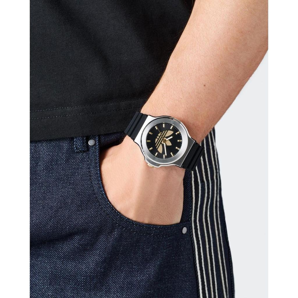 Часы adidas Originals Унисекс Adidas Expression Three Кварцевые 5 АТМ Водонепроницаемые Минеральное Черные Нержавеющая сталь Часы, AOFH25503, Механизм, Водонепроницаемость, Стекло,