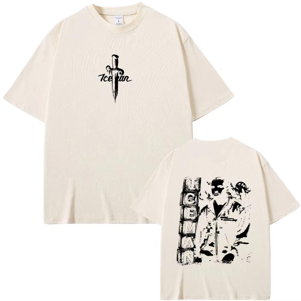 Rapper Drake ICEMAN Double Sided Print T‑shirt Men Women Fashion Hip Hop Oversized Short‑Sleeve T‑Shirt