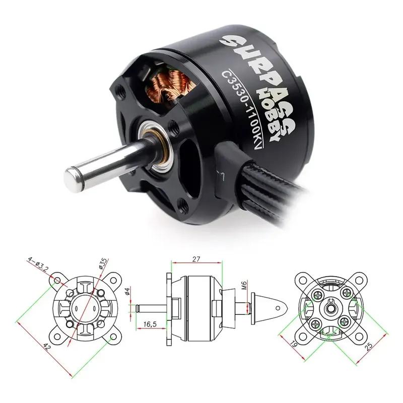 SURPASS HOBBY C3530 3530 Бесколлекторный Двигатель 1100KV 1400KV 1700KV Внешний Роторный Двигатель для RC Самолета FPV Дрона с Фиксированным Крылом Аксессуары