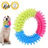 Non-Toxic Rubber Dog Ring Spiky Toy, Chew Interactive Dental Cleaning Toys for Dogs Fetch And Teeth Toy Aggressive Chewers Energy Consuming
