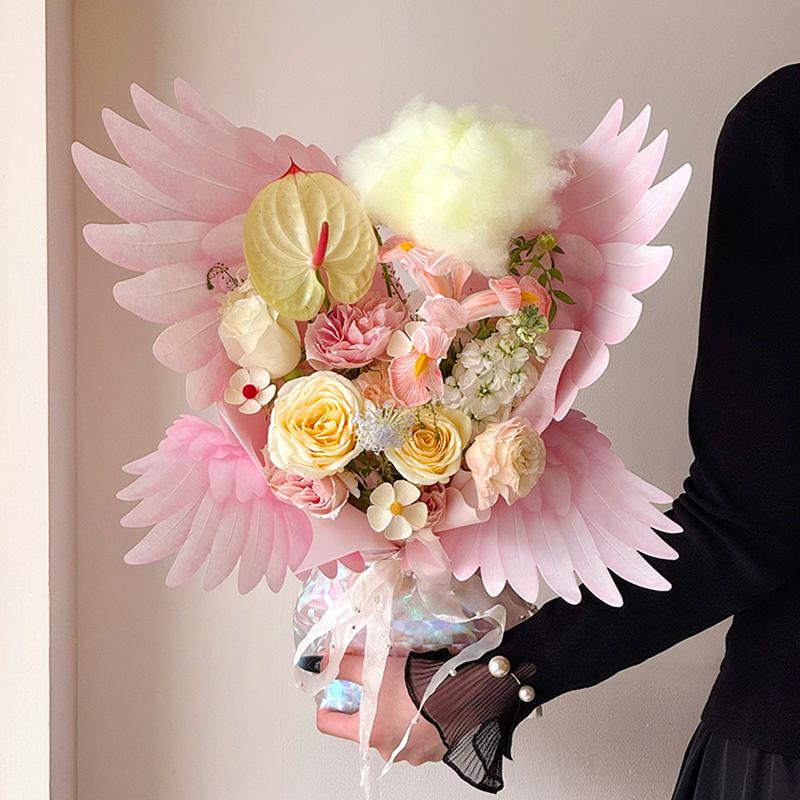 10 наборов крыльев для букета цветов своими руками, упаковочный материал «Небо и птицы», 5 цветов