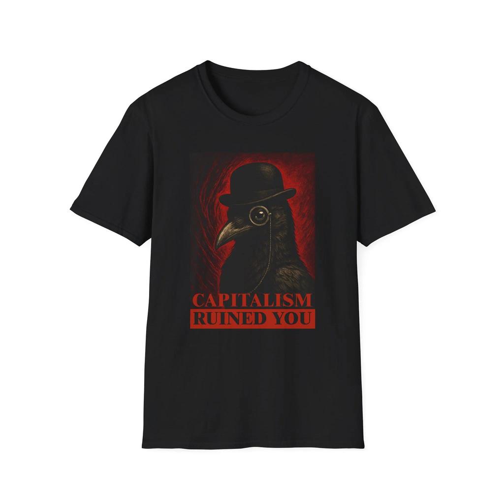 Crow Plague Doctor Monocle T-shirt