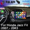 13-дюймовый автомобильный радиоприемник, автомультимедиа, видеоплеер Carplay для Honda Jazz Fit 2007 - 2013 Android 13 GPS Bluetooth, нет 2 Din DVD WIFI