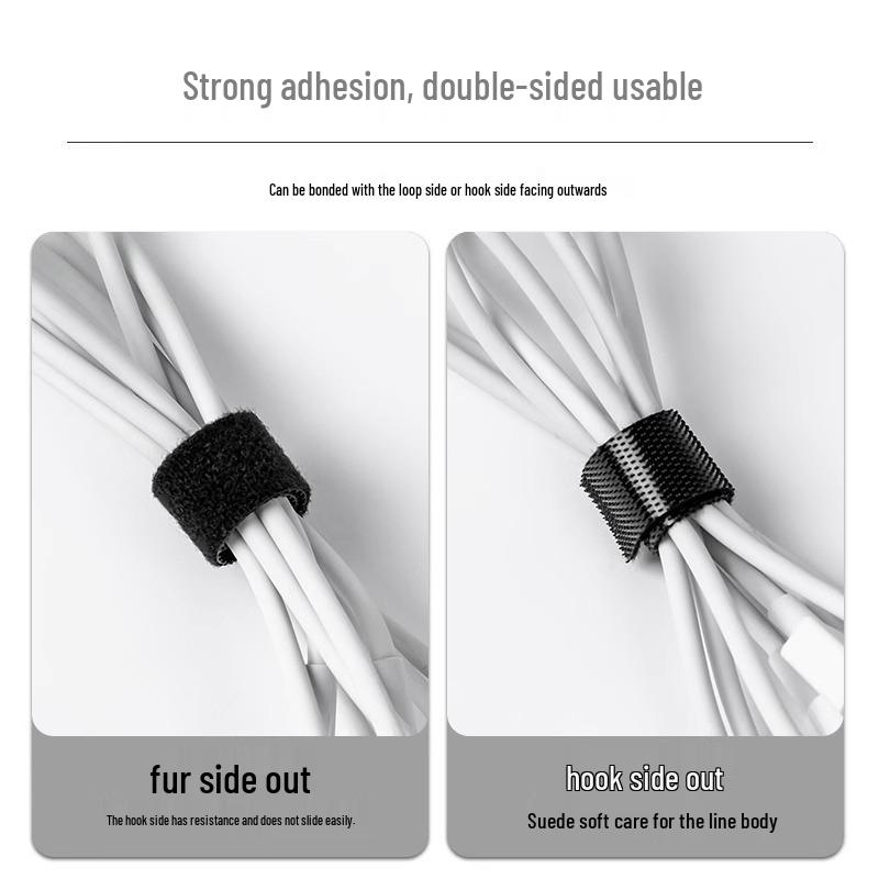 Self-Adhesive Hook & Loop Cable Ties for Cable Management and Organization