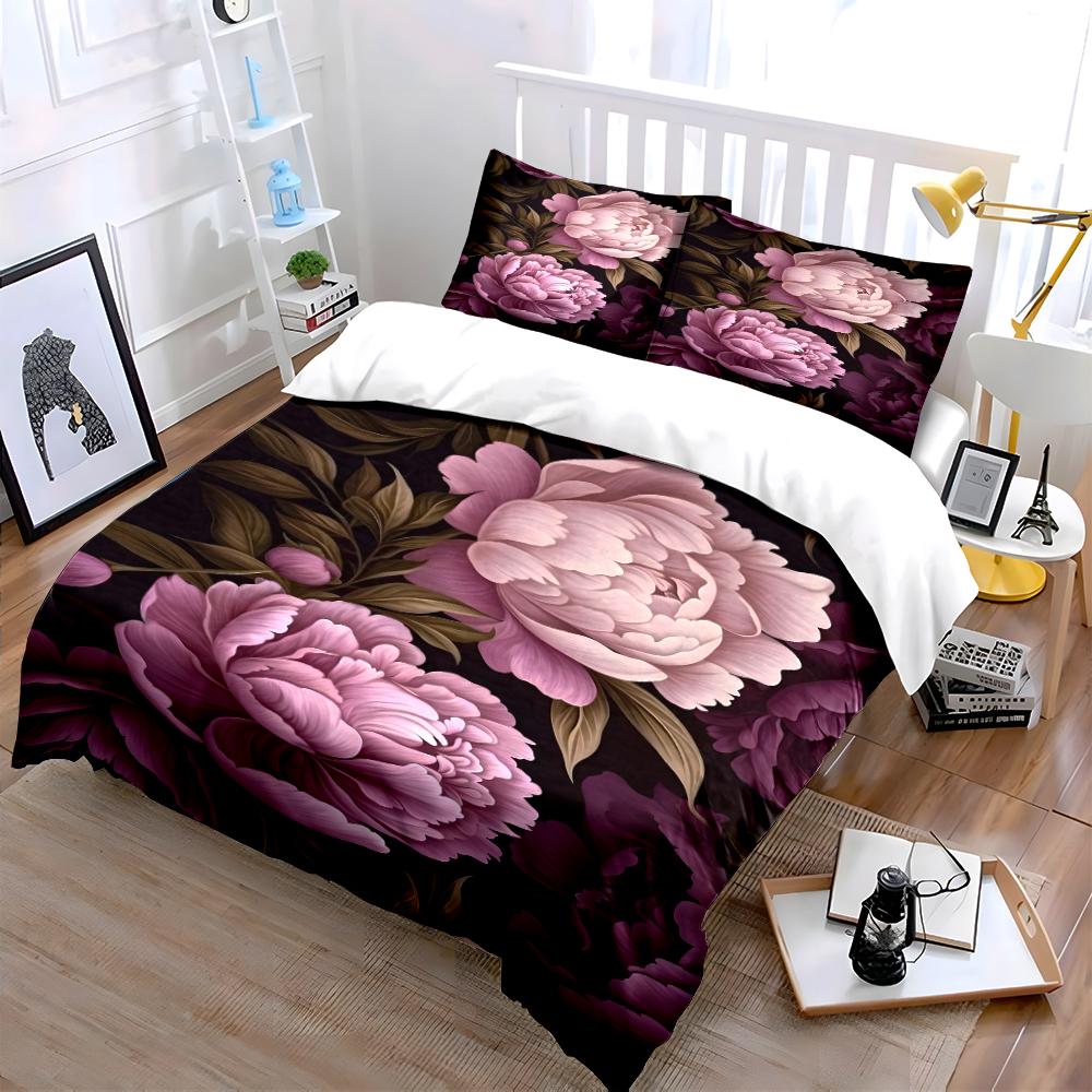 Elegant Floral Pattern Bedding Set Bedding set (1 duvet cover, 2 pillowcases, duvet not included)