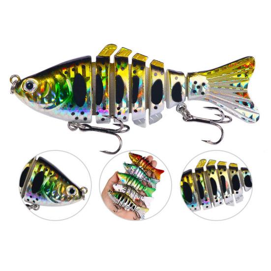 5 шт. многосоставных рыболовных приманок Swimbait с тройными крючками, реалистичные яркие цветные многоразовые жесткие приманки, искусственные приманки