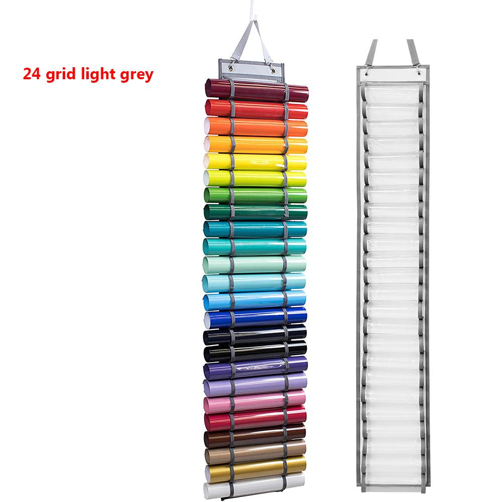 Держатель для рулона винила, 24 отделения, органайзер для винила для рукоделия, стеллаж для хранения, настенное крепление, виниловый органайзер для комнаты для рукоделия, подвесная карманная сумка