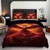 Three-Piece Fire Phoenix Quilt Cover Lion Pillowcase Dragon 3D Digital Printing Bedding Home Textile Pod