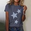 Звезда 3D Принт Футболка Лето Женская Футболка с Круглым Вырезом Повседневная Футболка Харадзюку Уличная Одежда Футболка с Коротким Рукавом Оверсайз Y2k Топ Женская Одежда