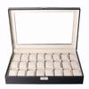 12 ячеек кожаная шкатулка для часов витрина держатель черный ящик для хранения стеклянный органайзер для ювелирных изделий для мужчин и женщин лучшая подарочная коробка